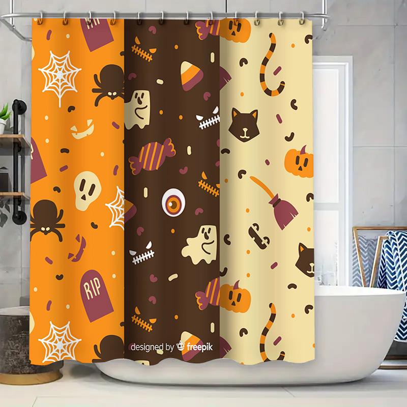Halloween Shower Curtain Set Spooky Witch Cat Print Bath Decor for Kids Room Decoration Orange Black Brown Red White Yellow (3 P 90x180cm
Halloween Shower Curtain Set Spooky Witch Cat Print Bath Decor for Kids Room Decoration Orange Black Brown Red White Yellow (3 P 90x180cm