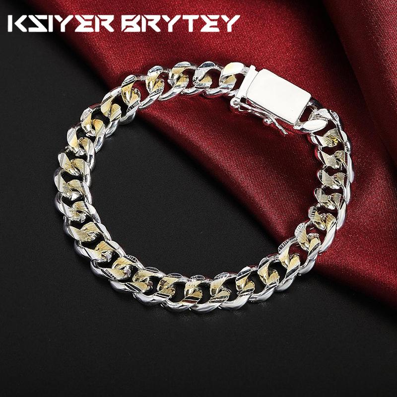 925 Sterling Silver Gold 10MM Square Chain Bracelets for Women Man Fashion Party Wedding Accessories Jewelry Christmas Gifts
925 Sterling Silver Gold 10MM Square Chain Bracelets for Women Man Fashion Party Wedding Accessories Jewelry Christmas Gifts