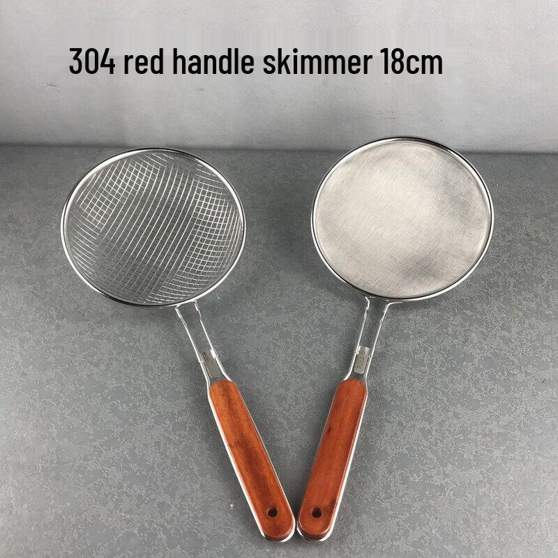 304 Stainless Steel Skimmer with Wooden Handle
304 Stainless Steel Skimmer with Wooden Handle