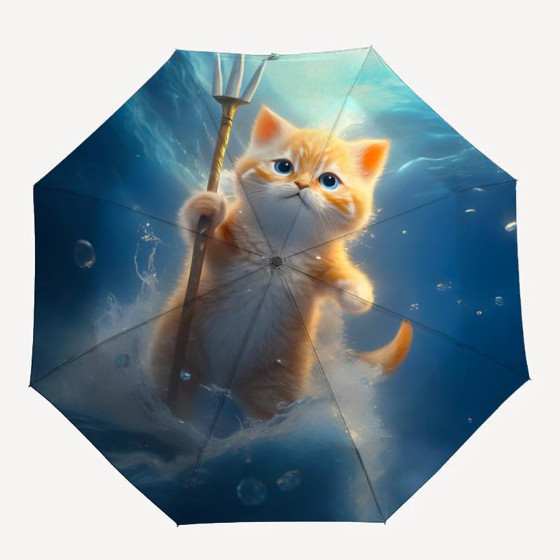 1pc Mermaid Cat Trident Automatic Umbrella - 8-Rib Durable Frame, Portable Fashion Accessory & Holiday Gift yy251117161
1pc Mermaid Cat Trident Automatic Umbrella - 8-Rib Durable Frame, Portable Fashion Accessory & Holiday Gift yy251117161
