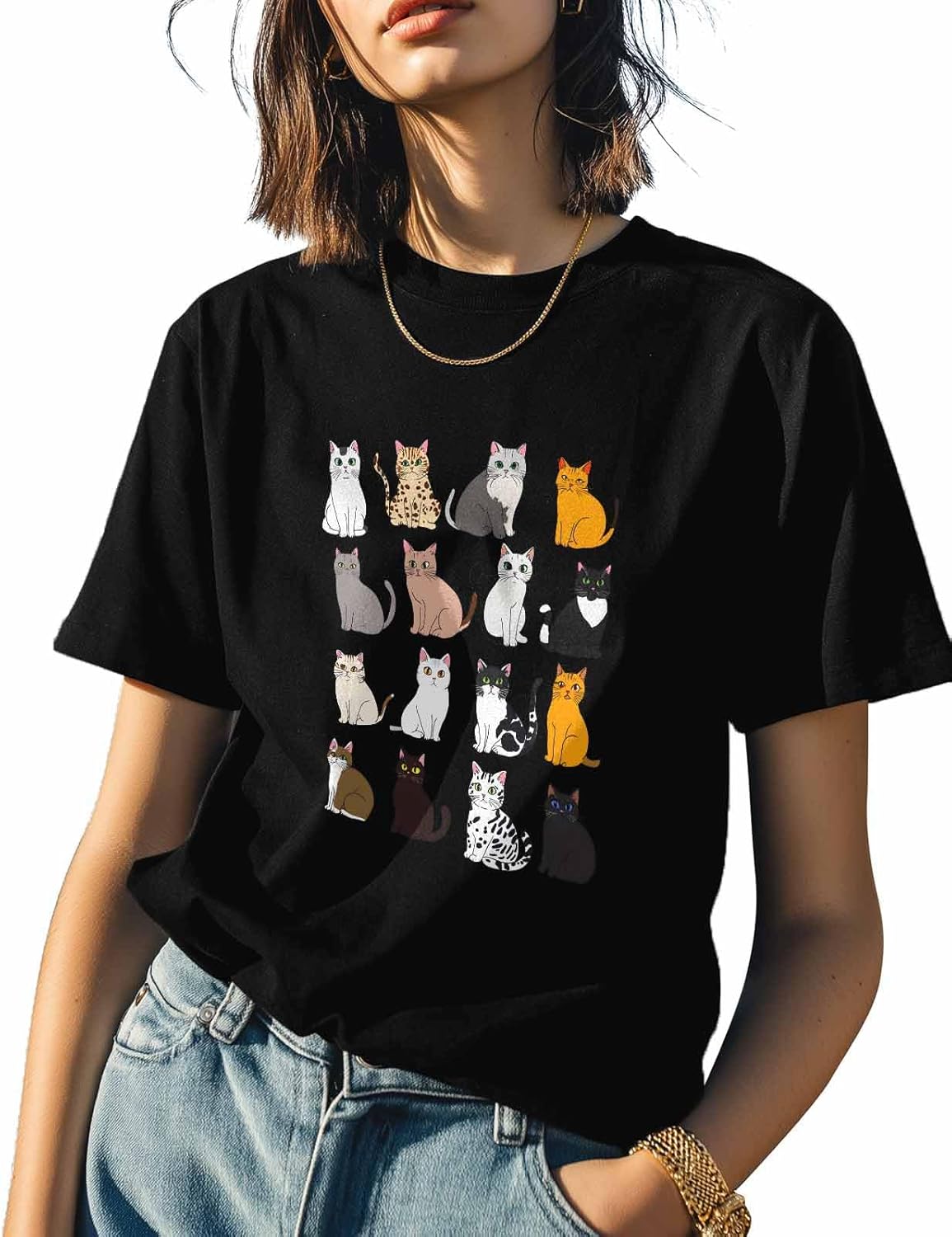 T Shirts for Women Graphic Tees Cartoon Cat Crew Neck Short Sleeve Shirts for Women Cute Animal Casual T-Shirt 5XL різнокольоровий
T Shirts for Women Graphic Tees Cartoon Cat Crew Neck Short Sleeve Shirts for Women Cute Animal Casual T-Shirt 5XL різнокольоровий