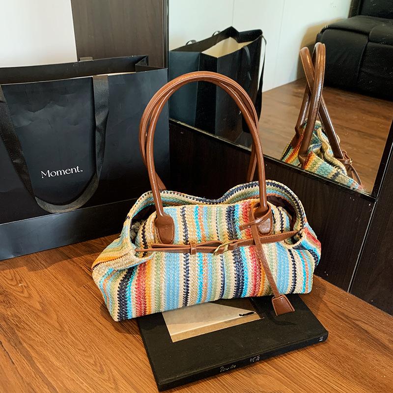 Summer straw-woven underarm bag women s 2025 new seaside vacation portable shoulder bag woven versatile baguette bag чёрный
Summer straw-woven underarm bag women s 2025 new seaside vacation portable shoulder bag woven versatile baguette bag чёрный