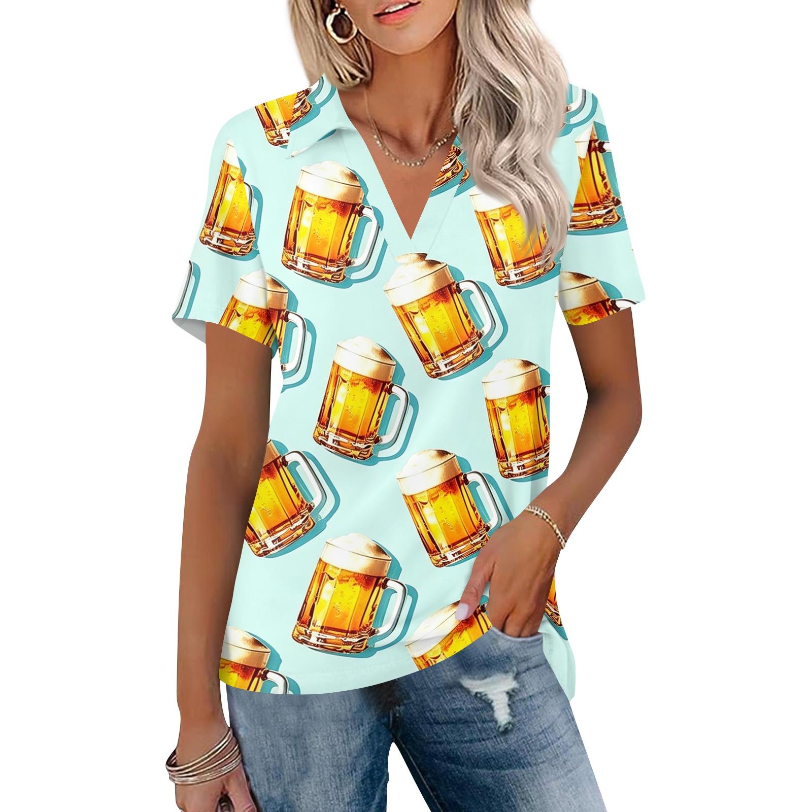 Women V Neck Short Sleeve Printed Collared Top Relaxed Fit Casual Shirt with Festival Themed Pattern for Daily Wear L синий
Women V Neck Short Sleeve Printed Collared Top Relaxed Fit Casual Shirt with Festival Themed Pattern for Daily Wear L синий