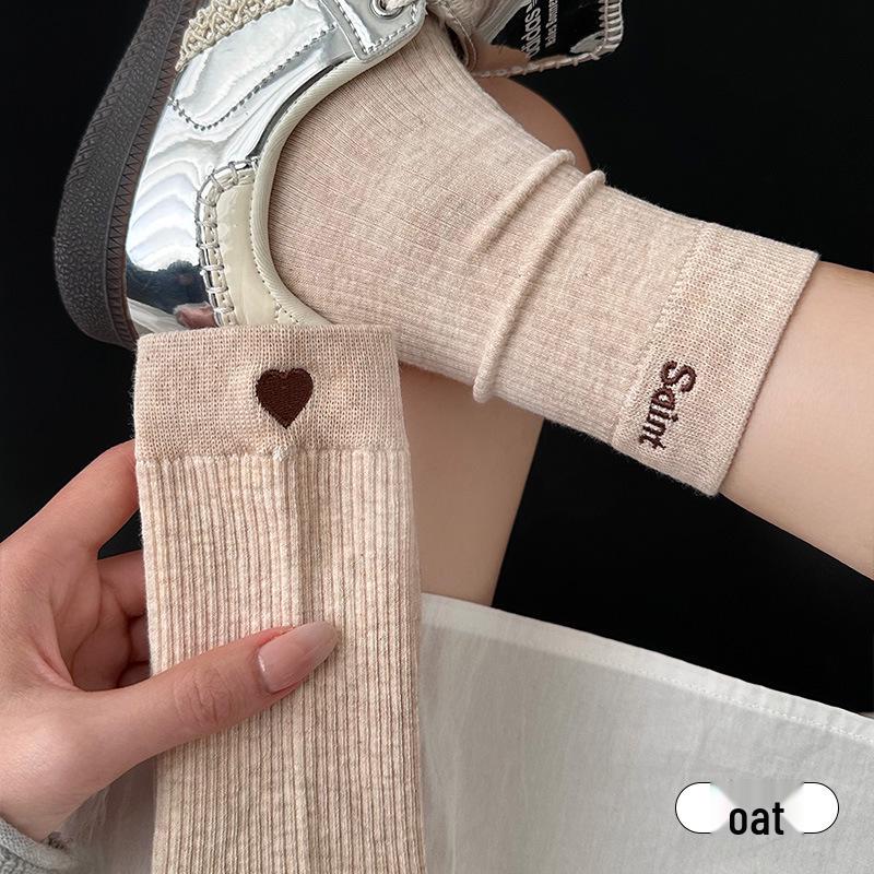 Korean Style Love AB Embroidery Mid-Calf Cotton Socks - Breathable, Sweat-Absorbing, Elastic Fit with Heel Letter Design. One Size
Korean Style Love AB Embroidery Mid-Calf Cotton Socks - Breathable, Sweat-Absorbing, Elastic Fit with Heel Letter Design. One Size