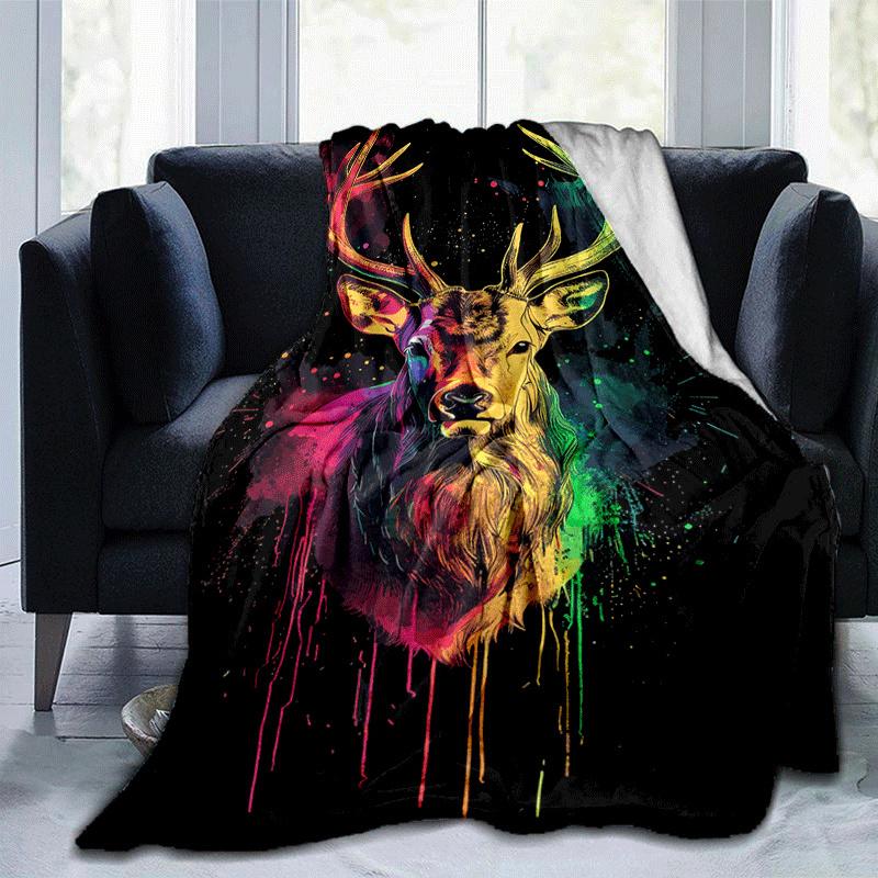 1pc Colored Deer Printing Lightweight Flannel Blanket, Comfortable and Warm Blanket, for Camping Sofa Bed and Couch Office, Gift 100x150cm
1pc Colored Deer Printing Lightweight Flannel Blanket, Comfortable and Warm Blanket, for Camping Sofa Bed and Couch Office, Gift 100x150cm