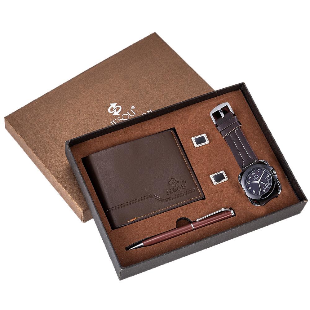 Men s Gift Set Exquisite Packaging Watch+Wallet Cufflinks Pen Set Creative Combination Set коричневый
Men s Gift Set Exquisite Packaging Watch+Wallet Cufflinks Pen Set Creative Combination Set коричневый