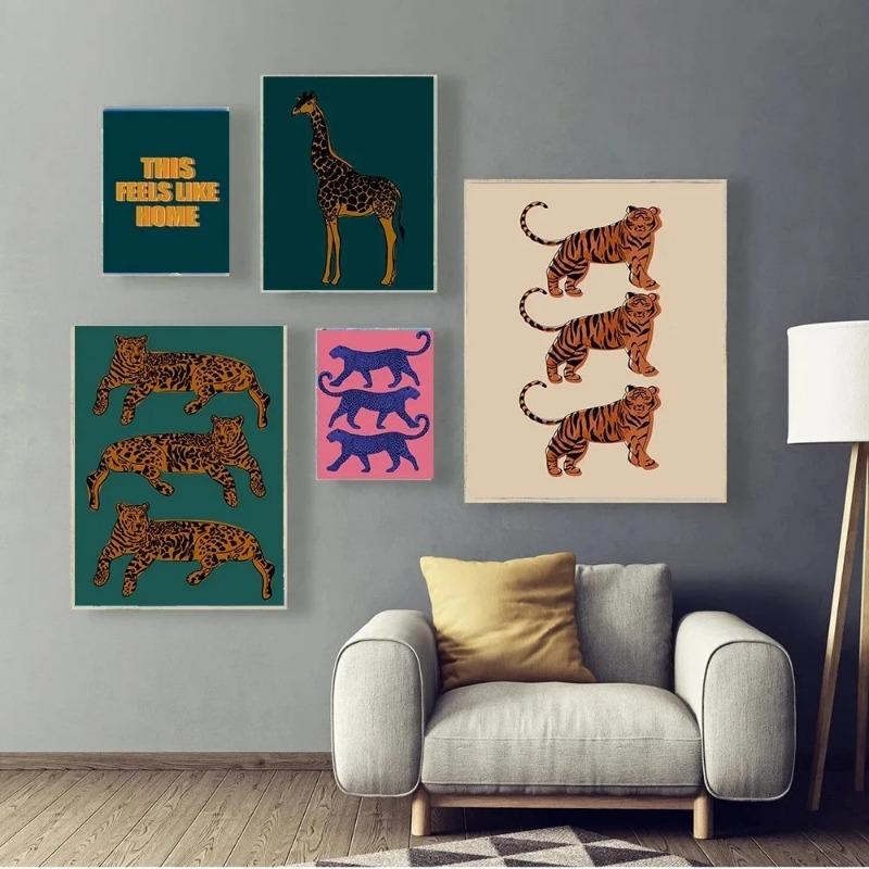 Tiger Cartoon Animal Canvas Posters Pink Blue Yellow Wild Leopard Painting Wall Art Print Pictures for Kid Room Home Decor 21cm×30cm NoFrame
Tiger Cartoon Animal Canvas Posters Pink Blue Yellow Wild Leopard Painting Wall Art Print Pictures for Kid Room Home Decor 21cm×30cm NoFrame