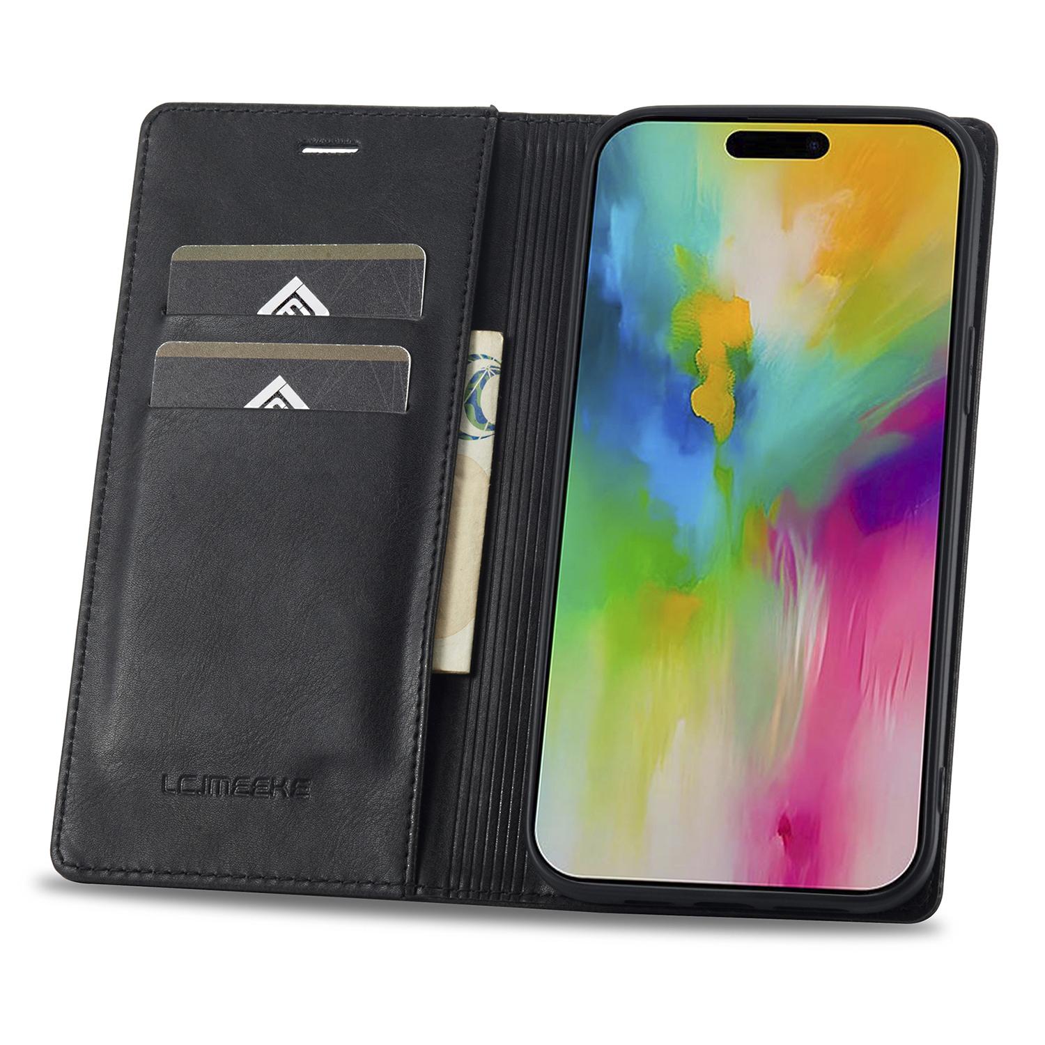 LC.IMEEKE For iPhone 16 Pro Max Leather Case RFID Blocking Card Slots Phone Cover Black
LC.IMEEKE For iPhone 16 Pro Max Leather Case RFID Blocking Card Slots Phone Cover Black
