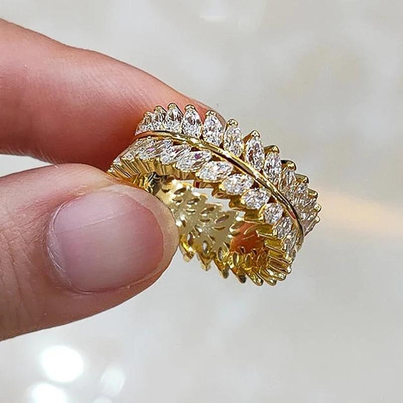 Huitan Marquise Cubic Zirconia Promise Rings Women for Engagement Wedding Luxury Copper Color/Gold Color Rings Fashion Zircon 6
Huitan Marquise Cubic Zirconia Promise Rings Women for Engagement Wedding Luxury Copper Color/Gold Color Rings Fashion Zircon 6