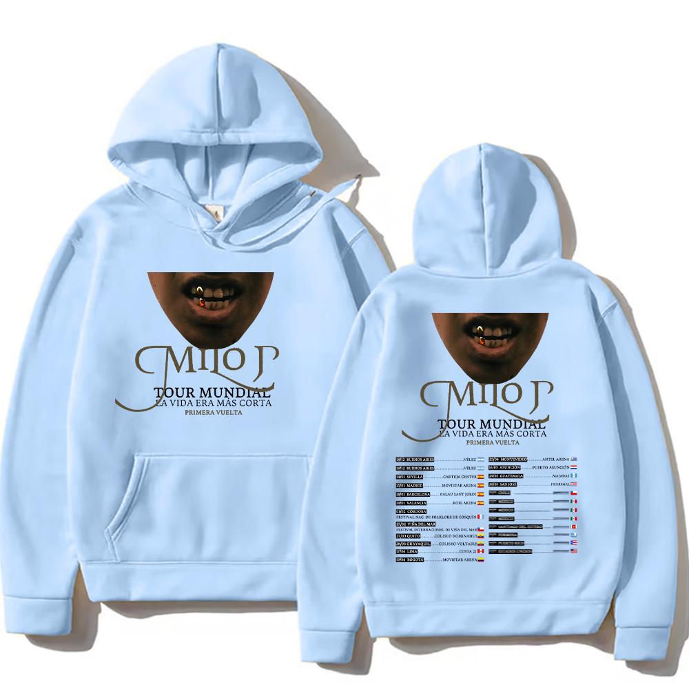 Milo J Tour Mundial La Vida Era Mas Corta Hoodie Milo J Graphic Pullover Long Sleeve Thick Hip Hop Sweatshirt Unisex M світло-синій колір
Milo J Tour Mundial La Vida Era Mas Corta Hoodie Milo J Graphic Pullover Long Sleeve Thick Hip Hop Sweatshirt Unisex M світло-синій колір