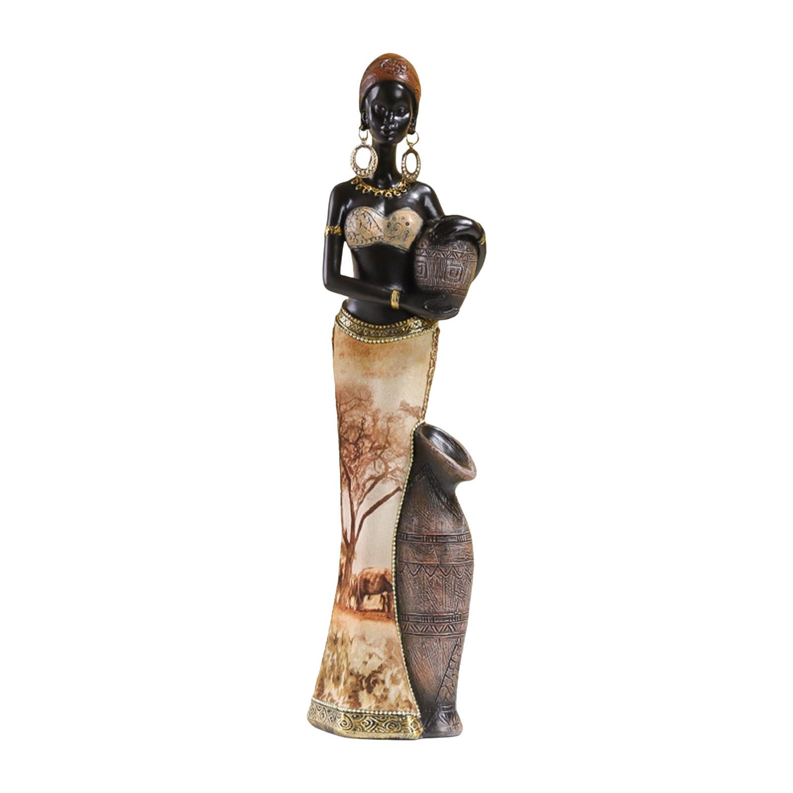 African Women Figurine Exotic Resins Character Statue Retro Tribal Lady Sculpture Vintage Home Decors for Book Shelf
African Women Figurine Exotic Resins Character Statue Retro Tribal Lady Sculpture Vintage Home Decors for Book Shelf