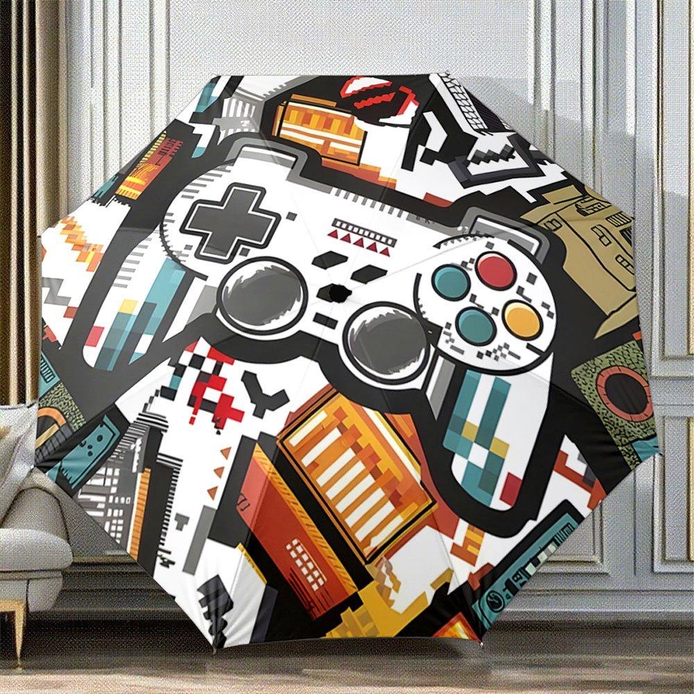 Automatic Folding Umbrella The umbrella features a large video game controller design. Portable collapsible design, casual out (as the picture,Iron&8K)
Automatic Folding Umbrella The umbrella features a large video game controller design. Portable collapsible design, casual out (as the picture,Iron&8K)