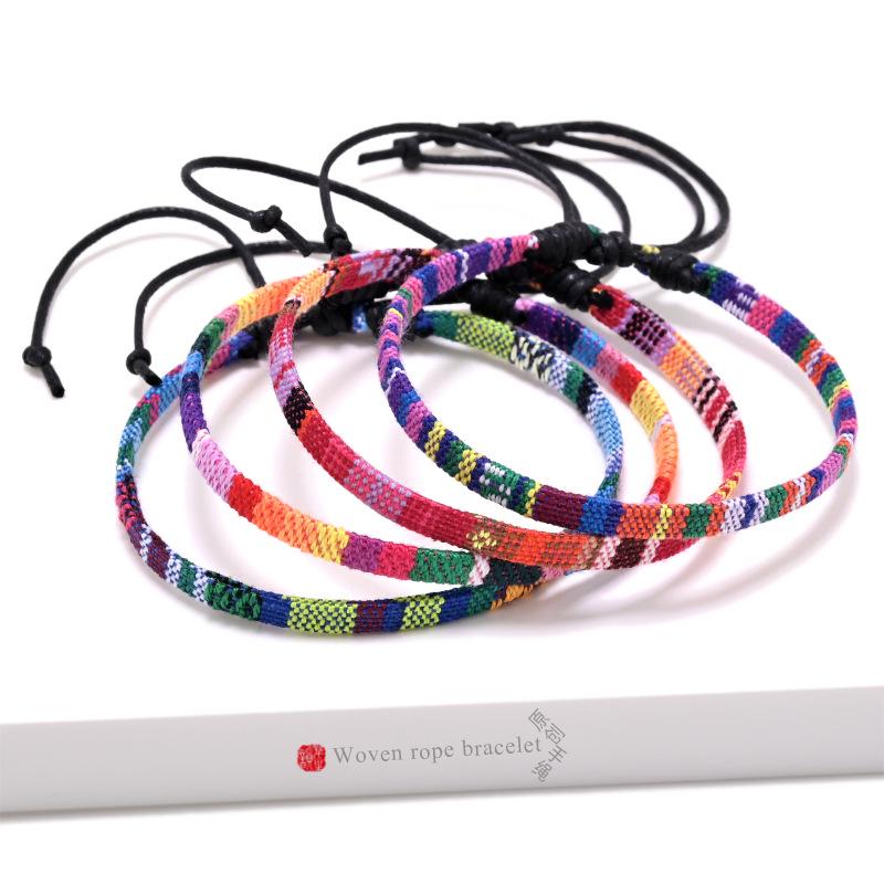 Dopamine Multicolor Ethnic Bracelet: Handmade Woven Cotton Linen Bangle - Dragon Boat Festival Original Design.
Dopamine Multicolor Ethnic Bracelet: Handmade Woven Cotton Linen Bangle - Dragon Boat Festival Original Design.
