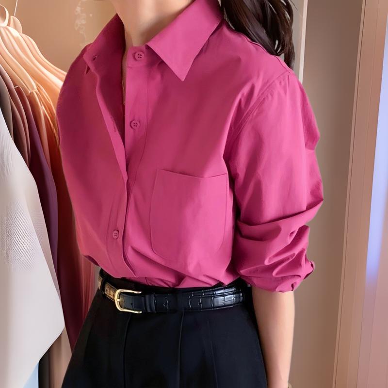 Rose Pink Korean-Style Chic Cotton Shirt for Women - Stylish Spring & Autumn Loose Fit S 40-50kg
Rose Pink Korean-Style Chic Cotton Shirt for Women - Stylish Spring & Autumn Loose Fit S 40-50kg