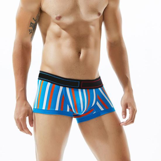 Men Boxer Underwear Wide Elastic Waistband Low-rise Boxer Briefs Striped Print U-convex Stretchy 2XL небо синє кольору
Men Boxer Underwear Wide Elastic Waistband Low-rise Boxer Briefs Striped Print U-convex Stretchy 2XL небо синє кольору