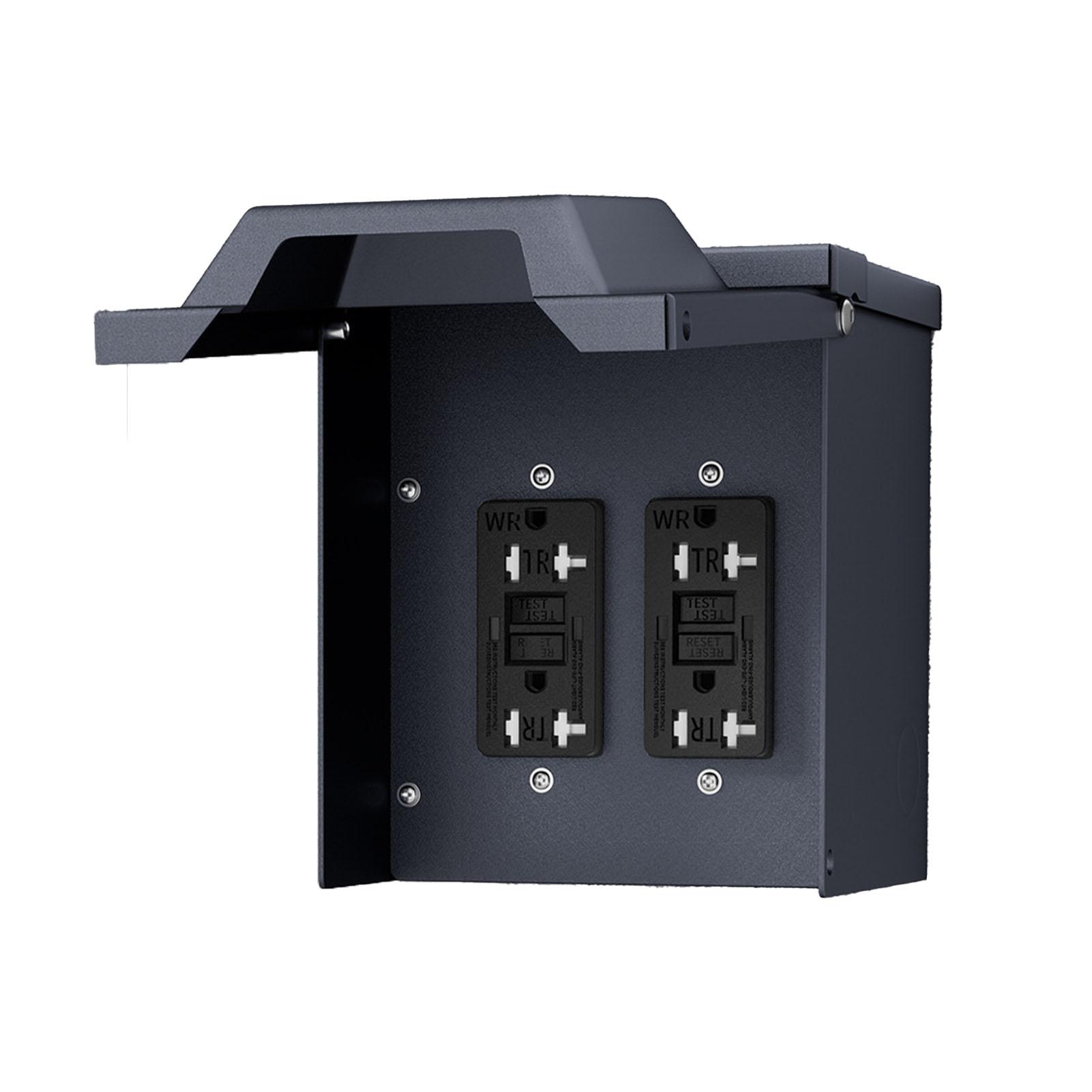 Electrical Outlet Box with Cover Double WRTR GFCI 20AMP Outlets Water Proof 3R Enclosure for Outdoor
Electrical Outlet Box with Cover Double WRTR GFCI 20AMP Outlets Water Proof 3R Enclosure for Outdoor