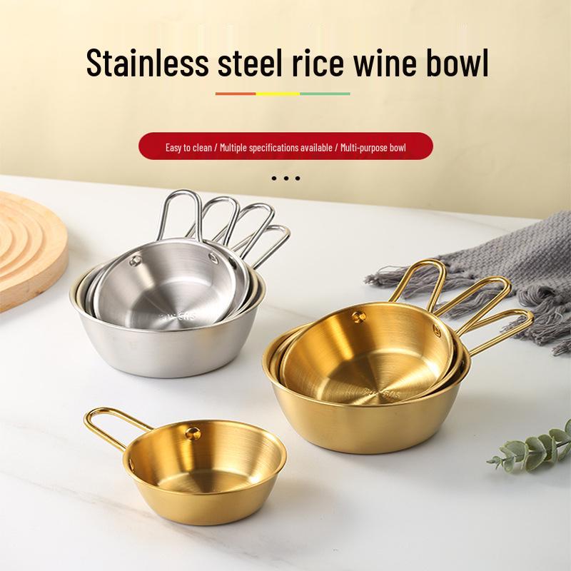 Korean Golden Barbecue Rice Wine Bowl - 304 Stainless Steel with Handle, Ideal for Cooking, Dipping, and Seasoning. Silver No Handle 10.5cm
Korean Golden Barbecue Rice Wine Bowl - 304 Stainless Steel with Handle, Ideal for Cooking, Dipping, and Seasoning. Silver No Handle 10.5cm