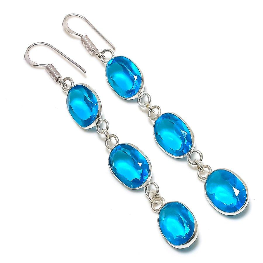 Natural Swiss Blue Topaz Gemstone 925 Sterling Silver Jewelry Earring 2.96 U6l50
Natural Swiss Blue Topaz Gemstone 925 Sterling Silver Jewelry Earring 2.96 U6l50