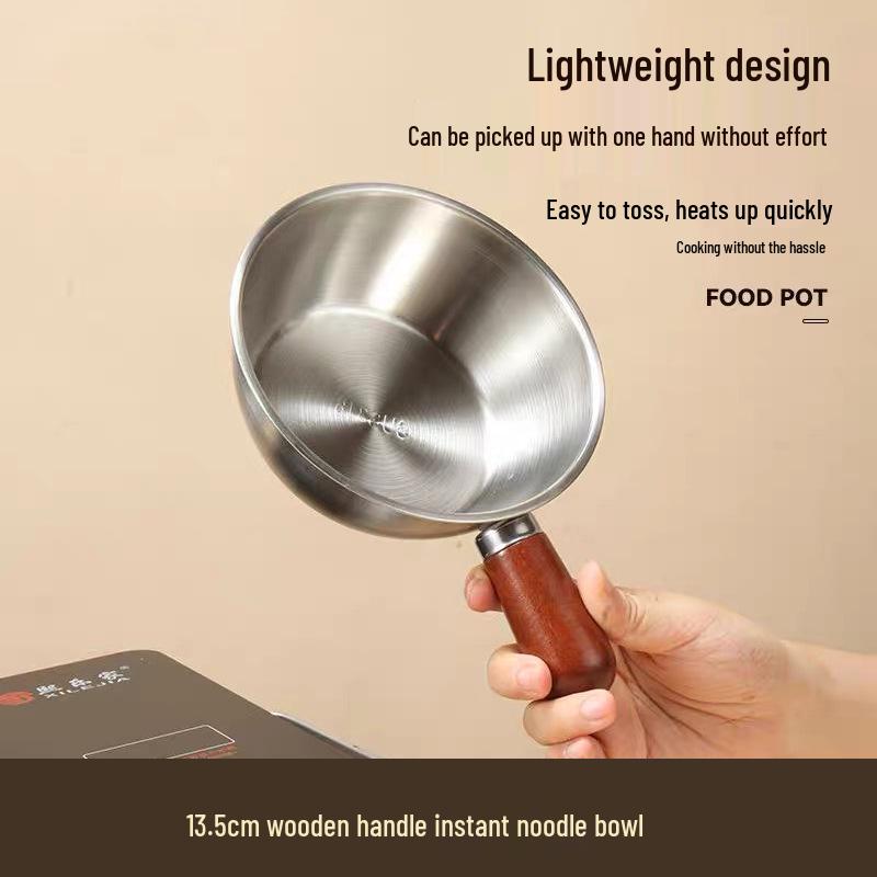Thickened Stainless Steel Ramen Pot with Glass Lid and Wooden Handle – Versatile Soup and Rice Noodle Bowl
Thickened Stainless Steel Ramen Pot with Glass Lid and Wooden Handle – Versatile Soup and Rice Noodle Bowl