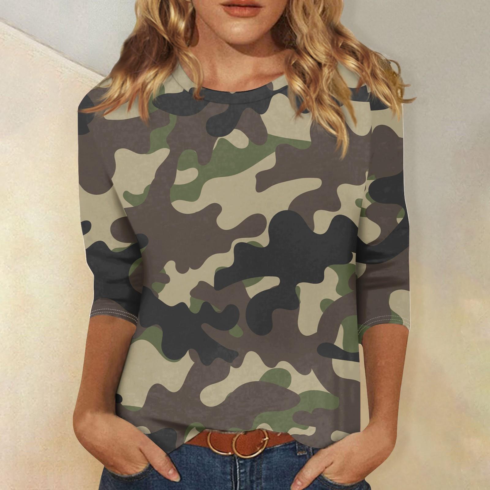 Женская модная повседневная футболка с круглым вырезом и камуфляжным принтом, семь рукавов XXXL
Женская модная повседневная футболка с круглым вырезом и камуфляжным принтом, семь рукавов XXXL