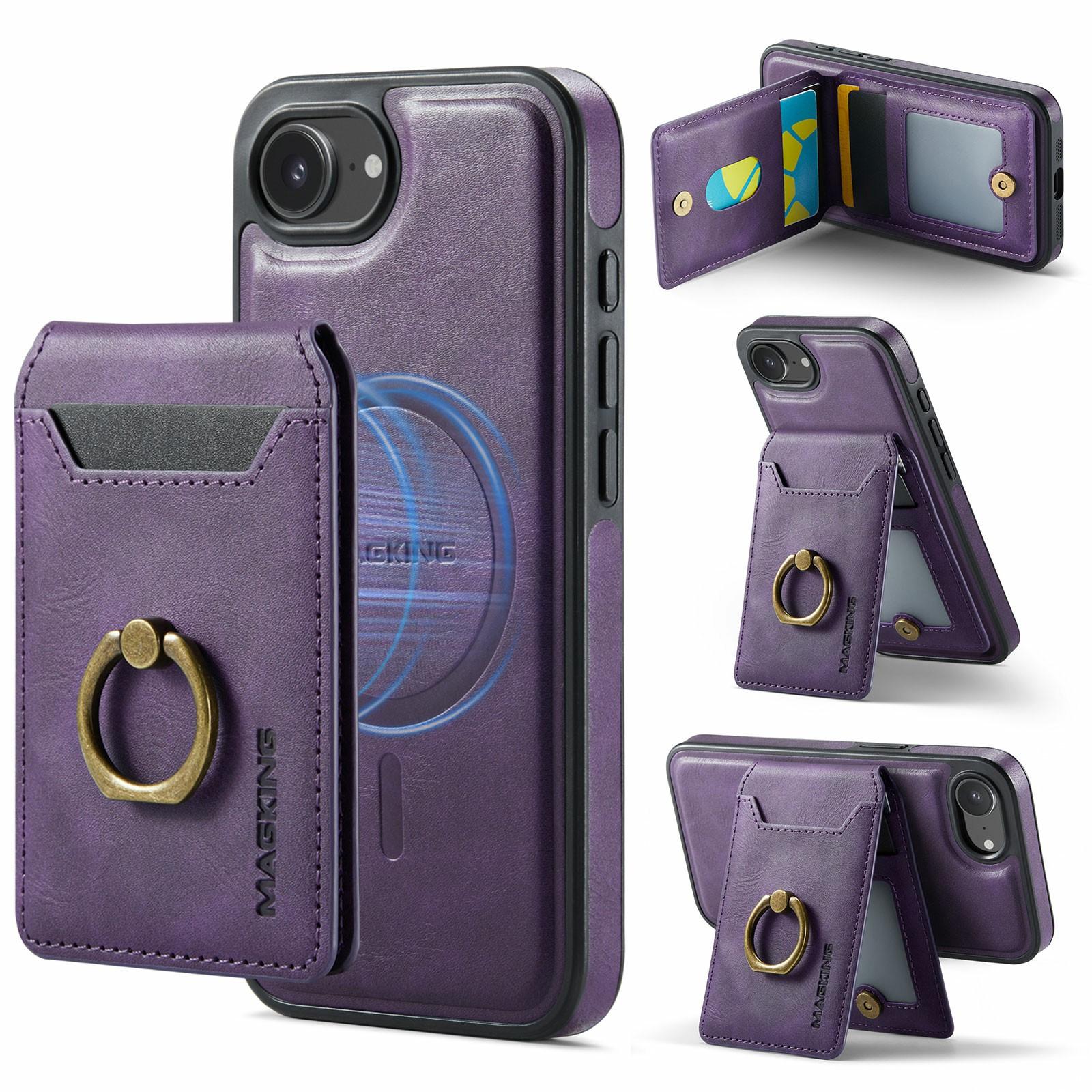 MAGKING K1 Series For iPhone 16e Magnetic Case PC+TPU+PU Phone Cover with Card Holder Purple
MAGKING K1 Series For iPhone 16e Magnetic Case PC+TPU+PU Phone Cover with Card Holder Purple