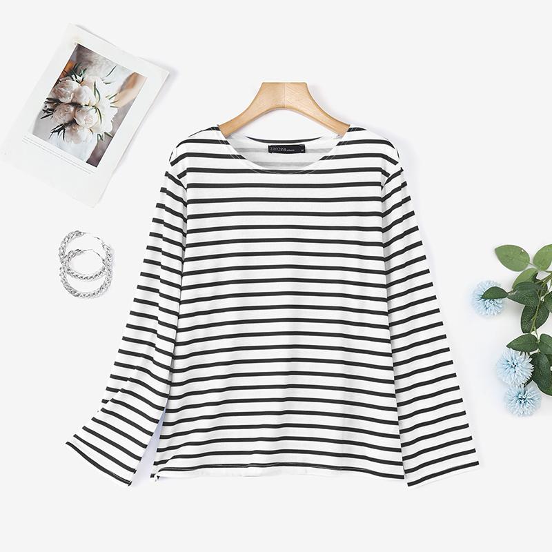 ZANZEA Женская повседневная блузка в полоску с круглым вырезом и длинным рукавом S чёрный
ZANZEA Женская повседневная блузка в полоску с круглым вырезом и длинным рукавом S чёрный