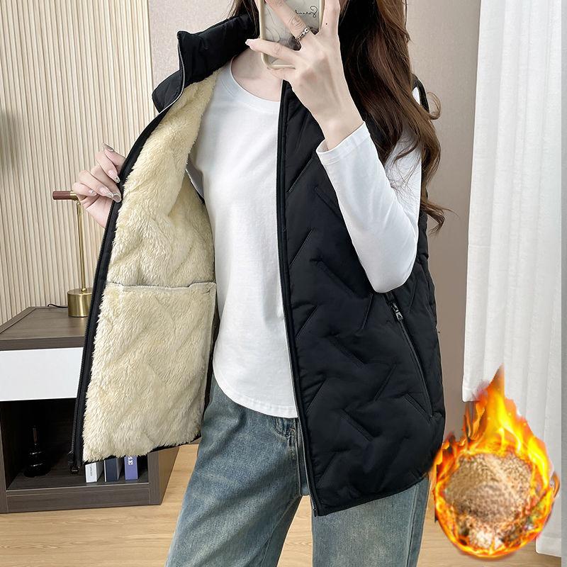 Женский зимний жилет из овечьей шерсти размера плюс 6XL, повседневный спортивный теплый жилет с толстым плюшем и свободной посадкой XS чёрный
Женский зимний жилет из овечьей шерсти размера плюс 6XL, повседневный спортивный теплый жилет с толстым плюшем и свободной посадкой XS чёрный