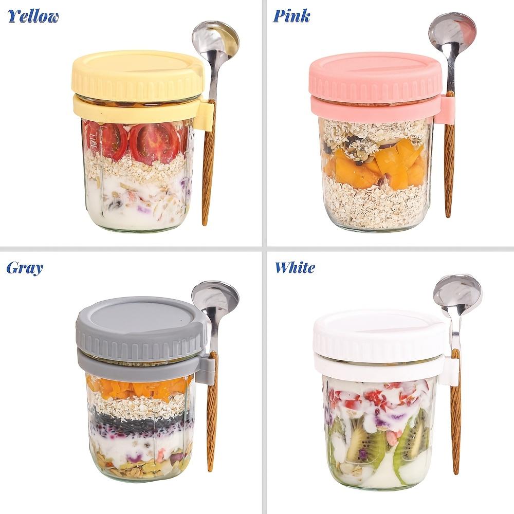 4pcs 11.83oz Glass Oatmeal Cup with Spoon, Breakfast Cup with Scale, Portable Breakfast Salad Jar, Yogurt Container, Storage Tank for Family Dining
4pcs 11.83oz Glass Oatmeal Cup with Spoon, Breakfast Cup with Scale, Portable Breakfast Salad Jar, Yogurt Container, Storage Tank for Family Dining