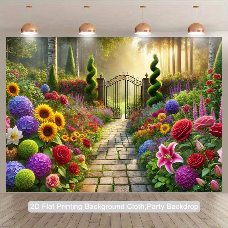2D Enchanted Garden Gate Backdrop, Vibrant Flowers & Sunlit Path Photo Background 47.2x31.5inch/120*80cm
2D Enchanted Garden Gate Backdrop, Vibrant Flowers & Sunlit Path Photo Background 47.2x31.5inch/120*80cm