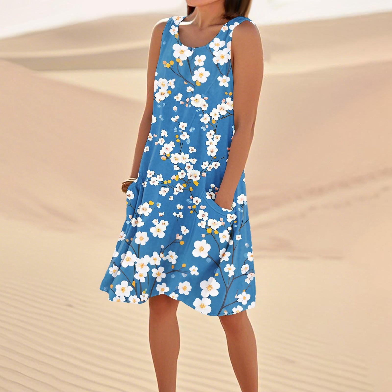 Print Dresses For Women Loose Beach Vacation Casual Sleeveless Sundresses With Pockets Tank Dress XL
Print Dresses For Women Loose Beach Vacation Casual Sleeveless Sundresses With Pockets Tank Dress XL