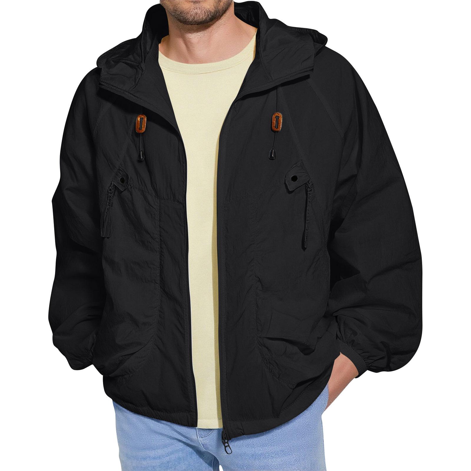 Lightweight Hooded Windbreaker Jacket for Men and Women Water Resistant Zip Up Outerwear with Adjustable Drawstring and Multiple Pockets XL чорний
Lightweight Hooded Windbreaker Jacket for Men and Women Water Resistant Zip Up Outerwear with Adjustable Drawstring and Multiple Pockets XL чорний