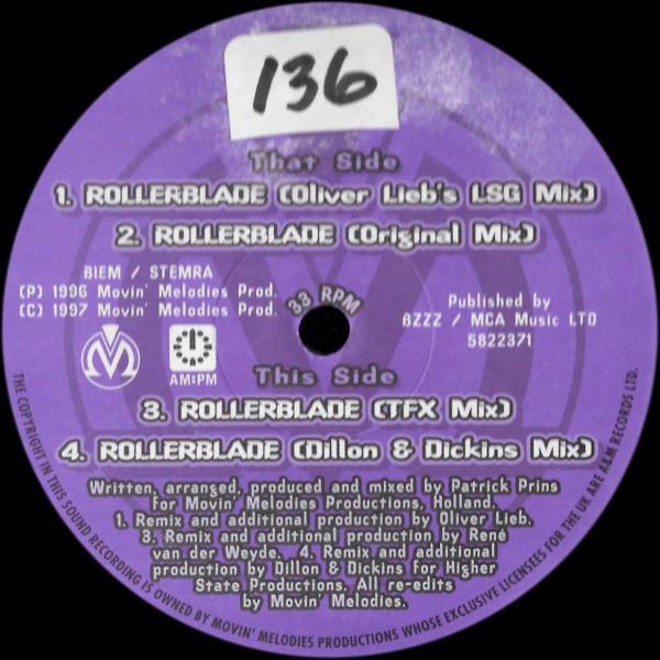 12inch Record MOVIN MELODIES - Rollerblade 5822371 AM:PM 1997 UK Dance & Electronica Used
12inch Record MOVIN MELODIES - Rollerblade 5822371 AM:PM 1997 UK Dance & Electronica Used