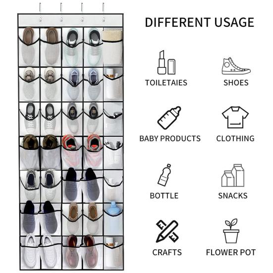 Shoe Rack Holder Storage Bag Large Capacity Foldable Design Simple Installation Over-the-Door Hanging Shoe Organizer білий
Shoe Rack Holder Storage Bag Large Capacity Foldable Design Simple Installation Over-the-Door Hanging Shoe Organizer білий
