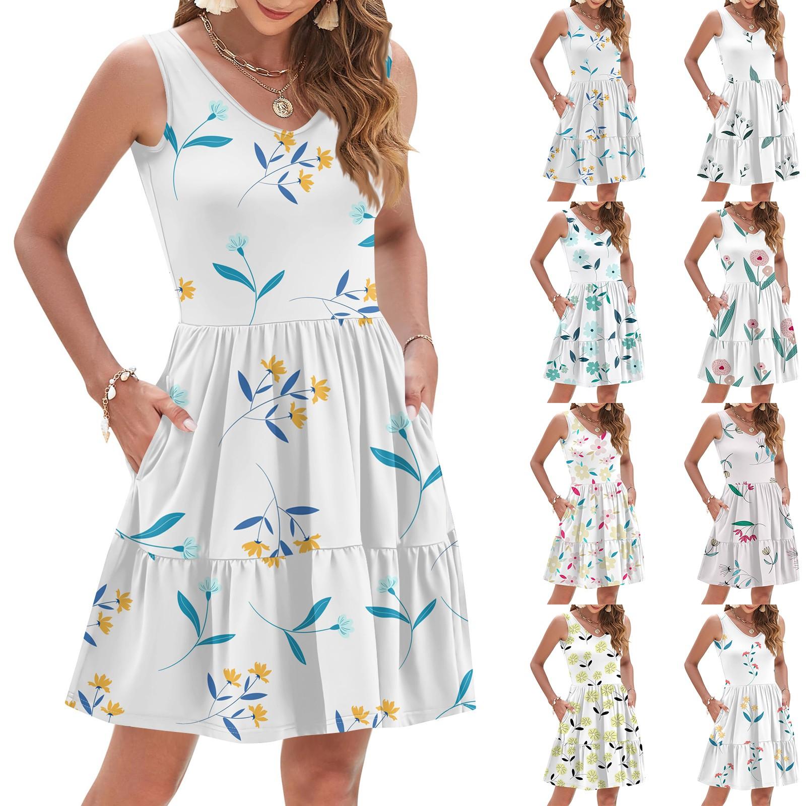 Women s Summer Fashion Casual V-neck Pleated Stitching Small Floral Print Sleeveless Vest Dress With Pockets XXL
Women s Summer Fashion Casual V-neck Pleated Stitching Small Floral Print Sleeveless Vest Dress With Pockets XXL