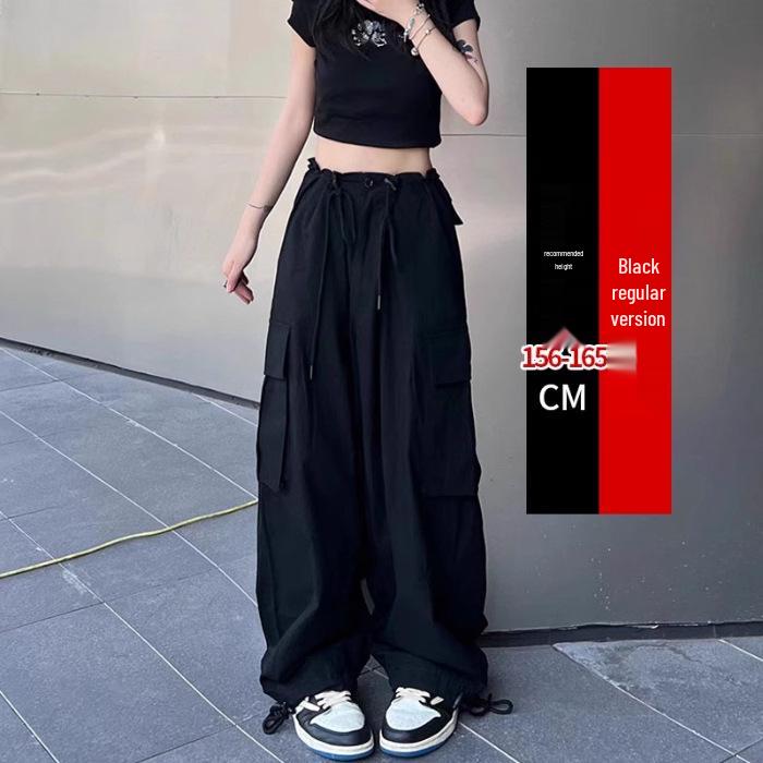 Женские черные быстросохнущие брюки карго с широкими штанинами для лета - Маленький тренд уличных танцев джаз M чёрный
Женские черные быстросохнущие брюки карго с широкими штанинами для лета - Маленький тренд уличных танцев джаз M чёрный