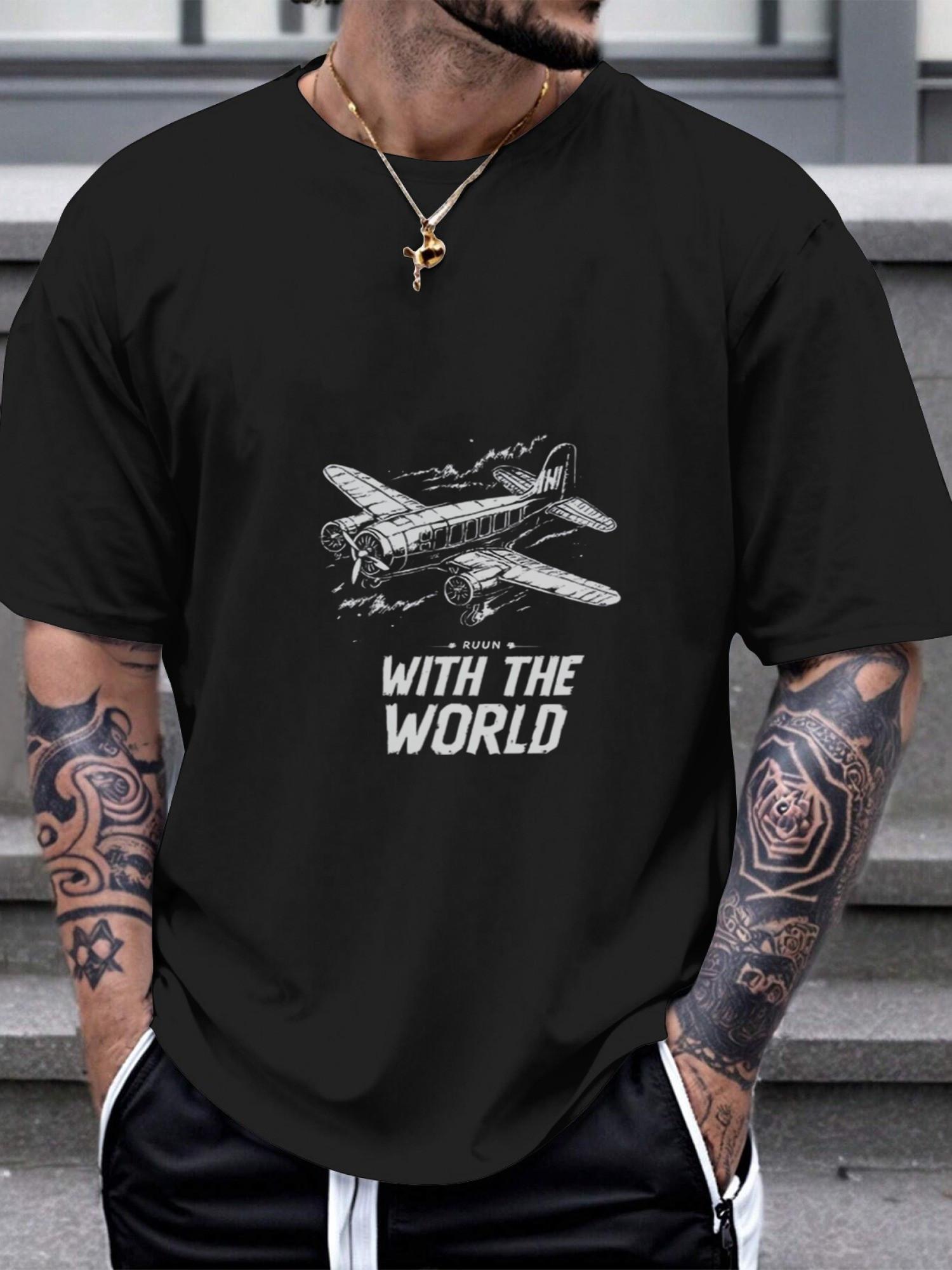 1pc Vintage Airplane & with THE WORLD Graphic T-shirt - 180g 100% Cotton Crew Neck Short Sleeve Tee XL
1pc Vintage Airplane & with THE WORLD Graphic T-shirt - 180g 100% Cotton Crew Neck Short Sleeve Tee XL