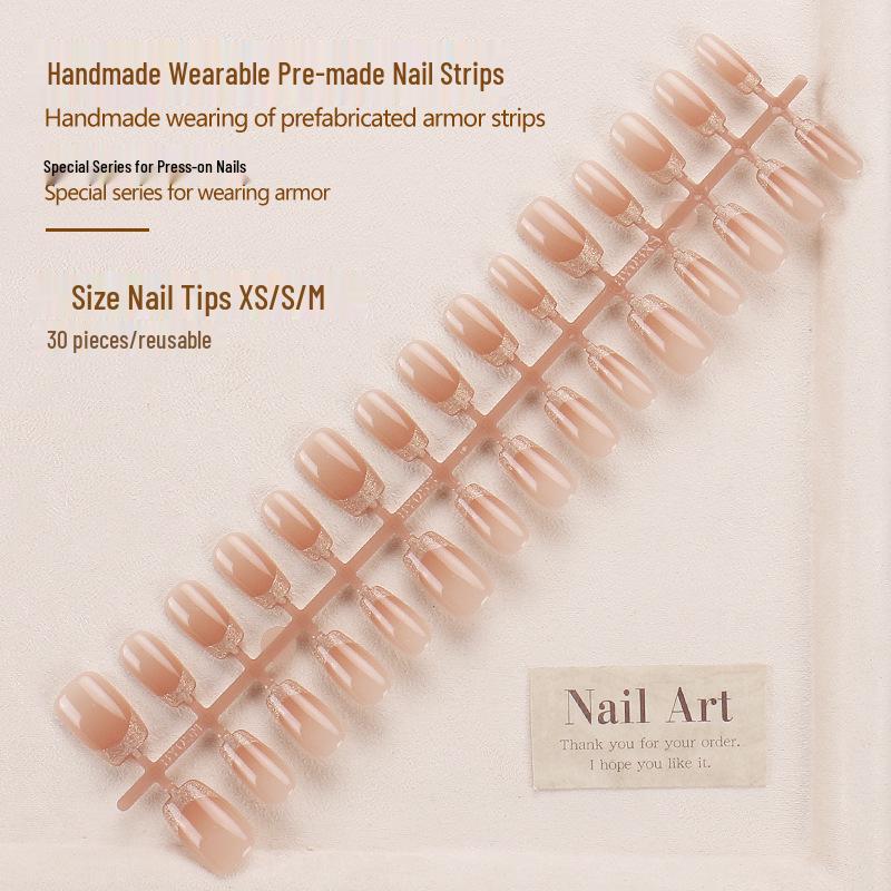 Autumn Gold Glitter French Nail Tips - High-End Pre-Made Wearable Nail Strips, Hot-Selling Xiaohongshu Fake Nail Patches Glue Type
Autumn Gold Glitter French Nail Tips - High-End Pre-Made Wearable Nail Strips, Hot-Selling Xiaohongshu Fake Nail Patches Glue Type