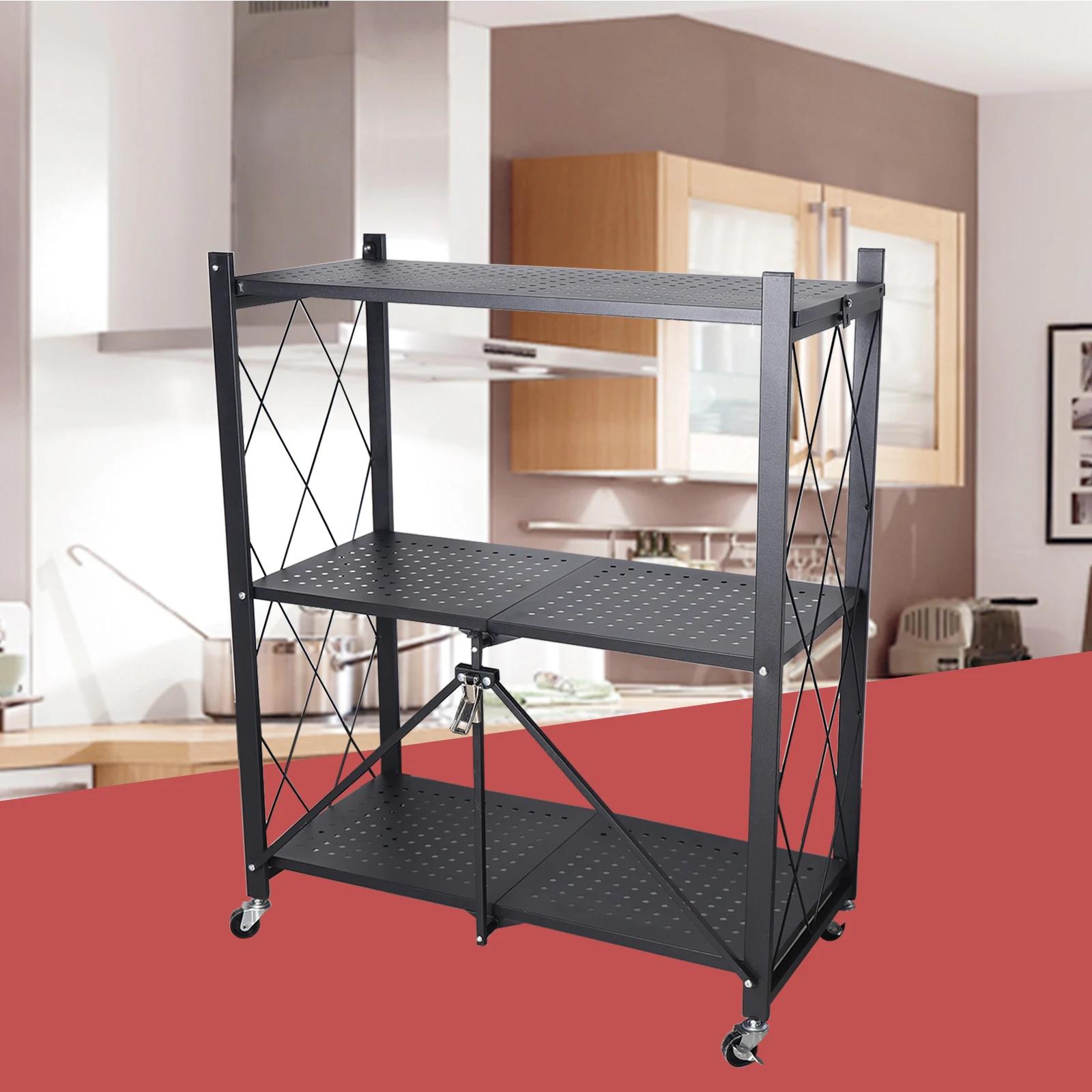 Bymaocar 3-layer movable Thicken handcart storage rack Large capacity kitchen storage tools w/ metal wheels Paint baking process L&3-tier чёрный
Bymaocar 3-layer movable Thicken handcart storage rack Large capacity kitchen storage tools w/ metal wheels Paint baking process L&3-tier чёрный