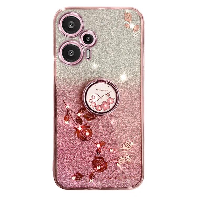 For Xiaomi Redmi Note 12 Turbo / Poco F5 5G Glitter Gradient Rhinestone Flower Electroplating Phone Cover TPU Case with Kickstand
For Xiaomi Redmi Note 12 Turbo / Poco F5 5G Glitter Gradient Rhinestone Flower Electroplating Phone Cover TPU Case with Kickstand