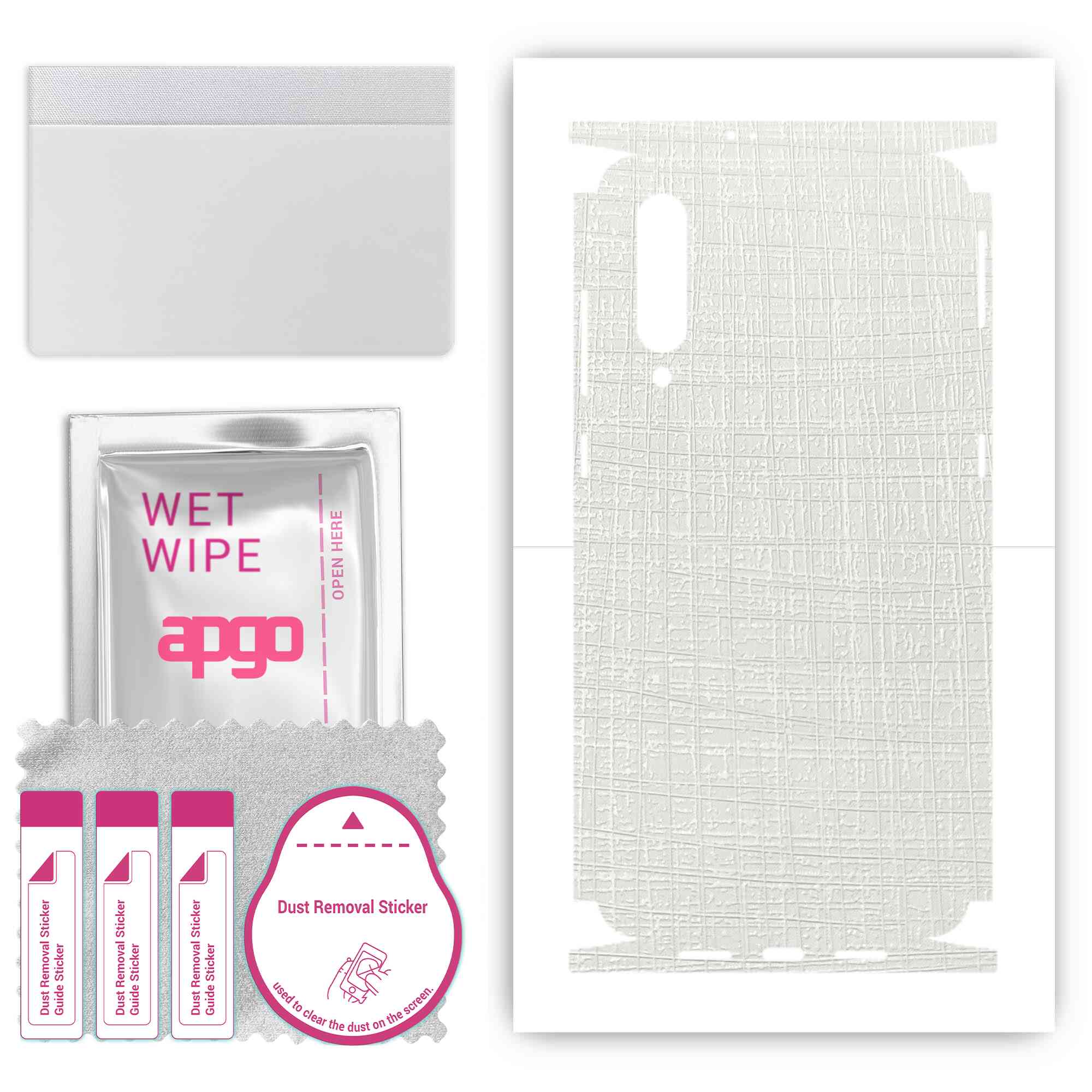apgo Protective Skin Sticker for the back+sides compatible with Xiaomi Mi 9, Full Wrap Film, Foil, Vinyl - Pattern White Fabric
apgo Protective Skin Sticker for the back+sides compatible with Xiaomi Mi 9, Full Wrap Film, Foil, Vinyl - Pattern White Fabric