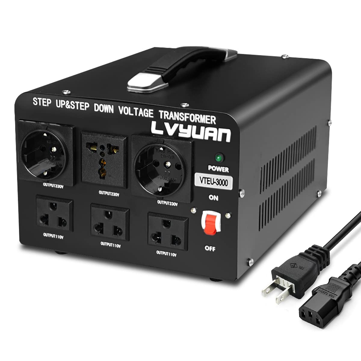 Трансформатор LVYUAN 3000 Вт для закордонного та внутрішнього використання, підвищувально-знижувальний та сумісний, портативний трансформатор для 220 В регіональний 100 В 220 В вільне перетворення одинарний чорний
Трансформатор LVYUAN 3000 Вт для закордонного та внутрішнього використання, підвищувально-знижувальний та сумісний, портативний трансформатор для 220 В регіональний 100 В 220 В вільне перетворення одинарний чорний