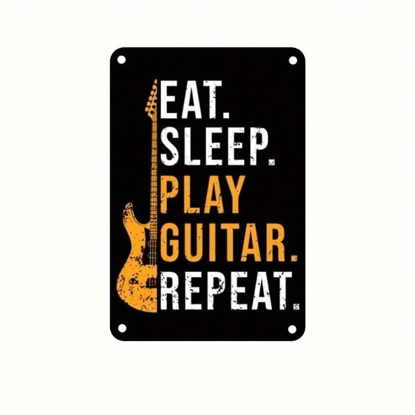 Metal Wall Art Eat Sleep Play Guitar Repeat Rock Music Gift for Guitarist Bar Decor
Metal Wall Art Eat Sleep Play Guitar Repeat Rock Music Gift for Guitarist Bar Decor