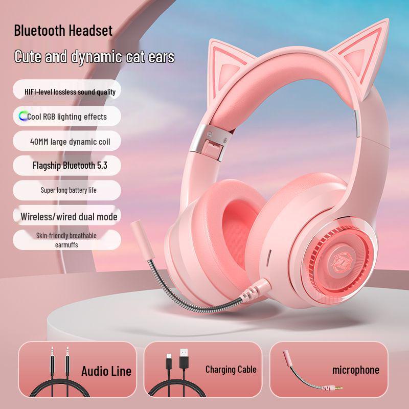 Luminous Wireless Cat Ear Bluetooth Headphones, Over-Ear Sports & Gaming with Heavy Bass, Compatible with Mobile Phones & Computers (2025 Model)
Luminous Wireless Cat Ear Bluetooth Headphones, Over-Ear Sports & Gaming with Heavy Bass, Compatible with Mobile Phones & Computers (2025 Model)