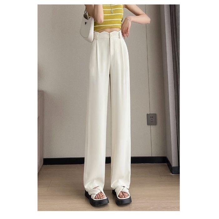 Summer narrow wide-leg pants women s new thin small high-waisted pants drape straight ice silk suit pants 2XL брудно-білий
Summer narrow wide-leg pants women s new thin small high-waisted pants drape straight ice silk suit pants 2XL брудно-білий