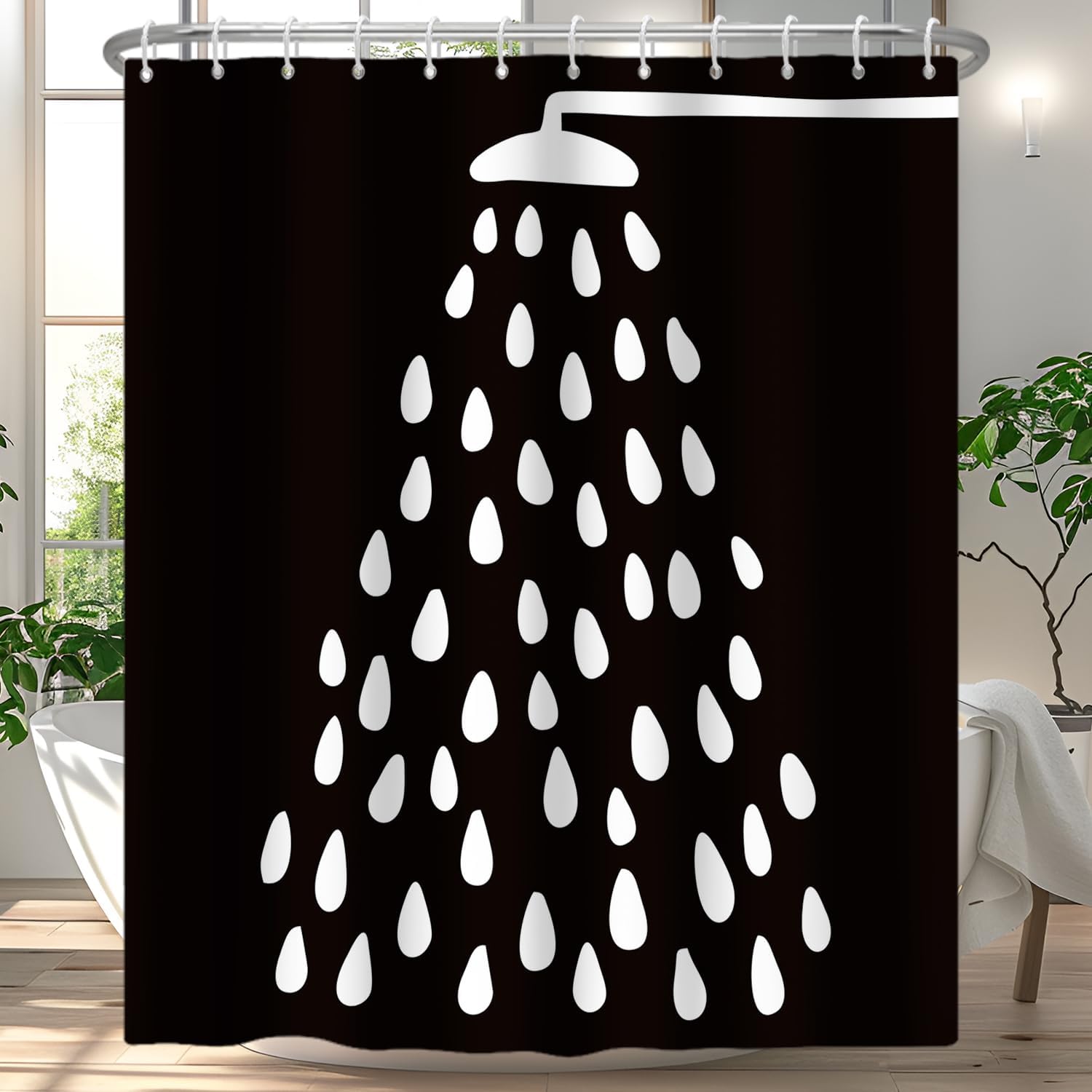 Black And White Shower Curtain Fun Shower Head And Water Drops Shower Curtains For Bathroom Machine Washable Waterproof 180x180
Black And White Shower Curtain Fun Shower Head And Water Drops Shower Curtains For Bathroom Machine Washable Waterproof 180x180