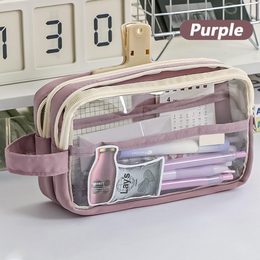 PVC Pencil Case Handheld Stationery Organizer Waterproof Stationery Bag School Office фіолетовий
PVC Pencil Case Handheld Stationery Organizer Waterproof Stationery Bag School Office фіолетовий