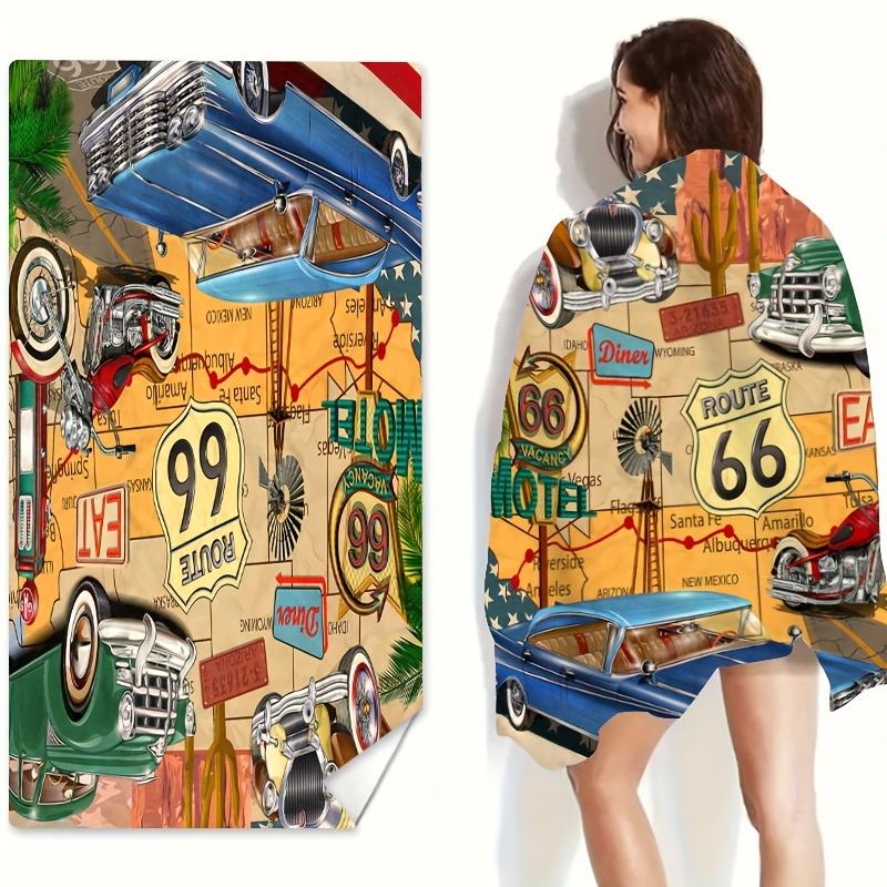 Retro Sign Classic Car Pattern Beach Towel, Large Soft for Vacation Swimming Beach Lovers W40*H60(CM)
Retro Sign Classic Car Pattern Beach Towel, Large Soft for Vacation Swimming Beach Lovers W40*H60(CM)