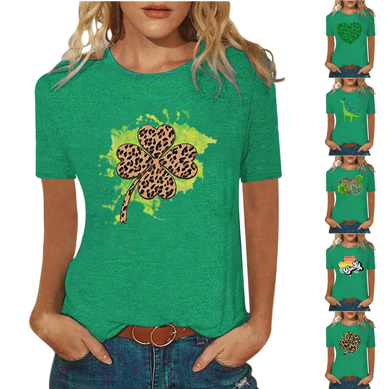 Женская повседневная футболка с коротким рукавом и круглым вырезом с принтом, топ St. День Патрика
Женская повседневная футболка с коротким рукавом и круглым вырезом с принтом, топ St. День Патрика