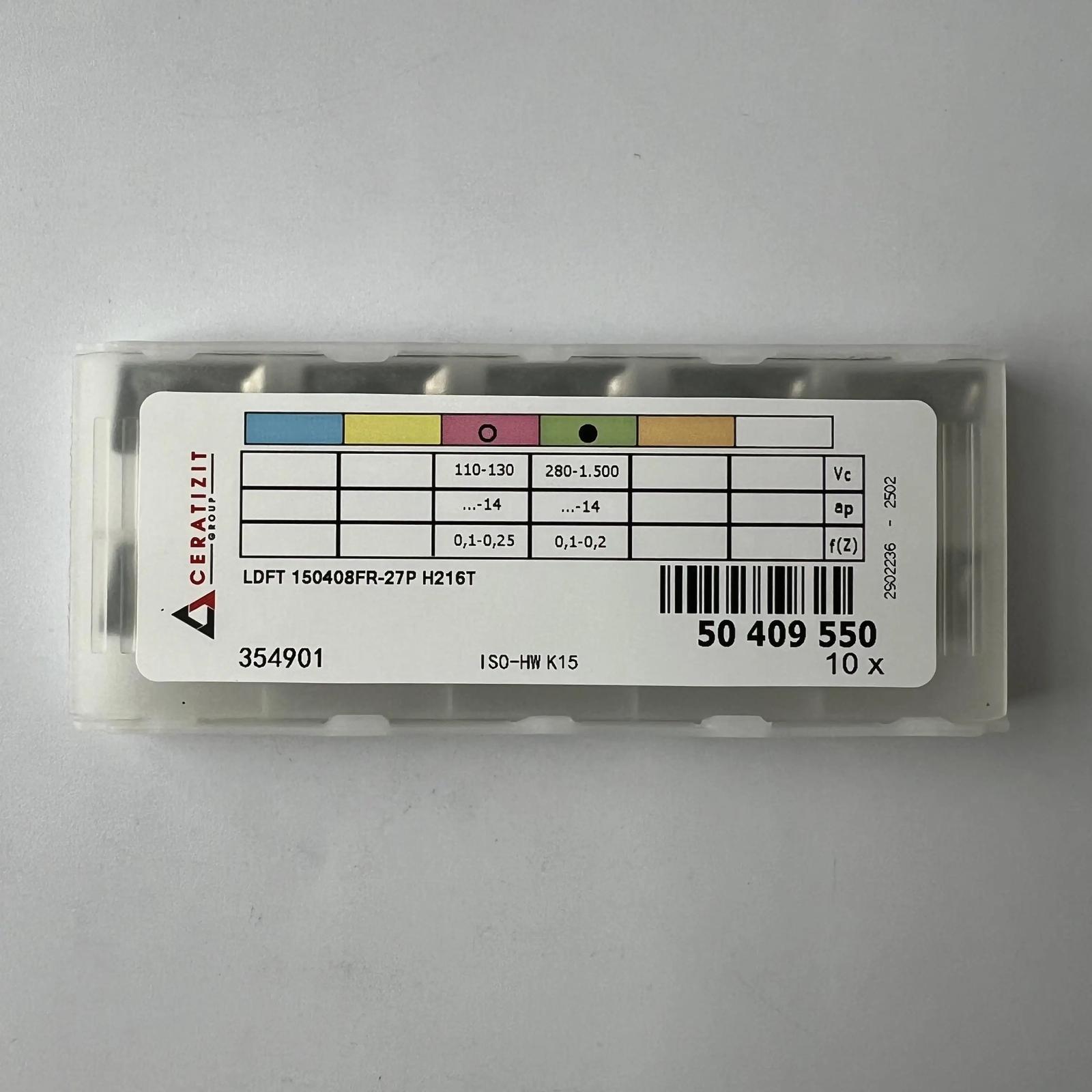 Original / LDFT150408FR-27P H216T / Industrial indexable Carbide Inserts 10 Pcs
Original / LDFT150408FR-27P H216T / Industrial indexable Carbide Inserts 10 Pcs