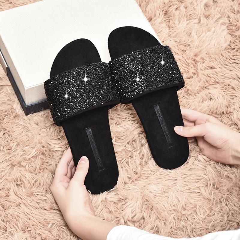 Fashion 2025 Glitter Sequins Slippers Woman Wide Fit Flat Sandals Crystal Slides Shoes Ladies Flipflops Antiskid Babouche Femme Pantufas 34 чёрный
Fashion 2025 Glitter Sequins Slippers Woman Wide Fit Flat Sandals Crystal Slides Shoes Ladies Flipflops Antiskid Babouche Femme Pantufas 34 чёрный